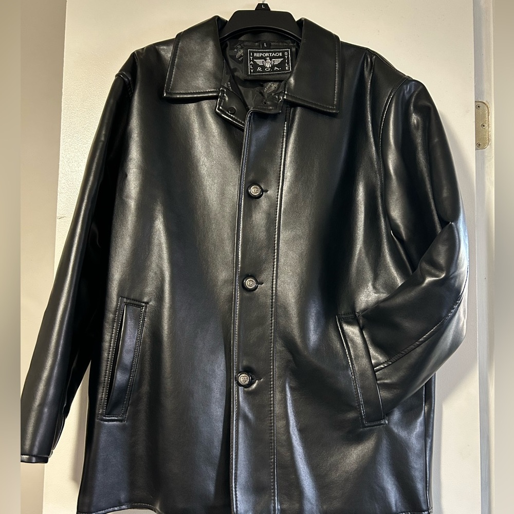 Genuine men’s leather jacket by Reportage R.G.A. Size: L Worn twice